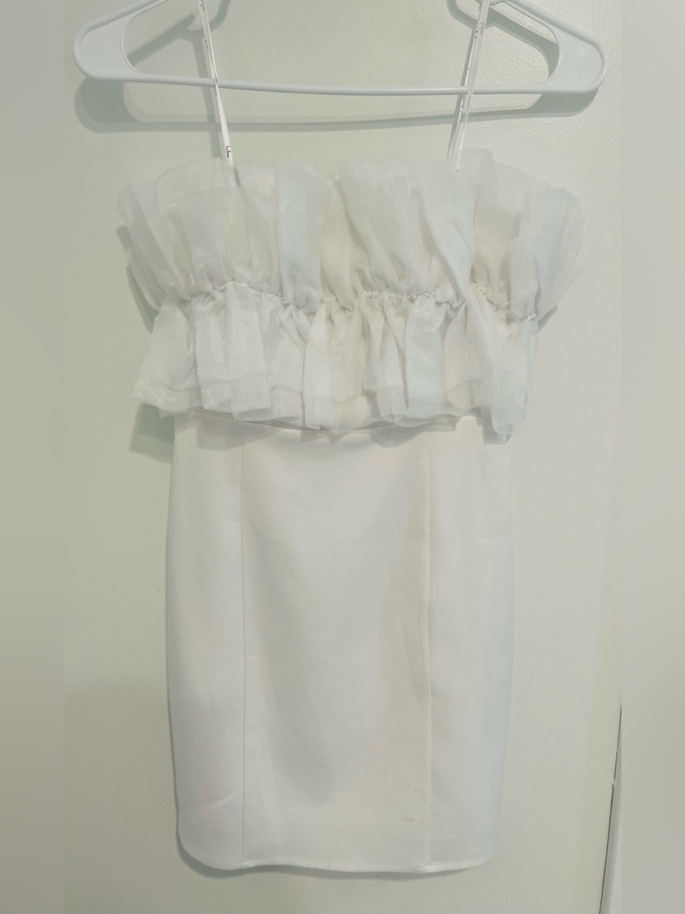 Lulu's White Strapless Ruffle Mini Dress - Picture 2 of 6
